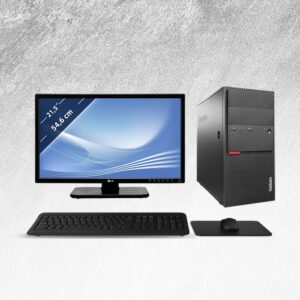 POSTAZIONE COMPLETA PC LENOVO M900S TOWER INTEL I3 6100U RAM 8GB SSD 256GB WINDOWS 11 PRO + MONITOR LG 22" MB37PU-B 1920X1080 FULL HD + KIT TASTIERA E MOUSE